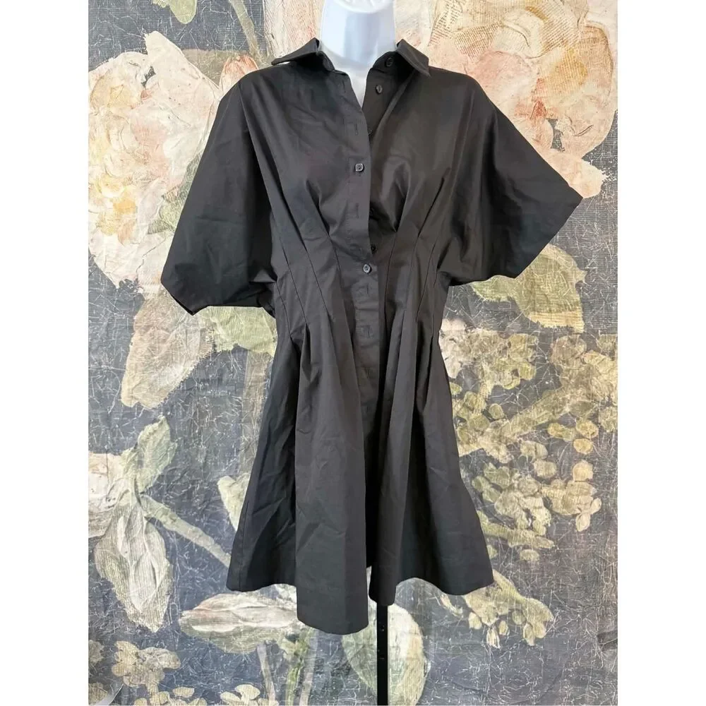 Anthropologie The Tobie Mini Shirt Dress by Exquise Size M - Picture 3 of 5